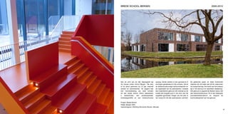 brede schooL bergen                                                                                                          2005-2010




     aan de rand van de wijk saenegeest ligt     opvang. verder werden er een gymzaal en 6          de gekleurde speel- en deels functionele
     de nieuwe brede school bergen. het plan     woningen gerealiseerd in het complex. vanuit       objecten zijn de kralen aan dit lint, waaronder
     is tot stand gekomen na 10 jaar intensief   de stedenbouwkundige randvoorwaarden en            de oranjerode trap. de kracht van het ontwerp
     werken en samenwerken. de opgave was        de organisatie van de participanten, ontstaat      ligt in de eenvoud en specifieke detaillering.
     een herontwikkeling van twee scholen        een meanderend gebouw met centraal op de           het gebouw is opgezet als flexibel casco met
     tot een brede school. hierin participeren   locatie het hoogste punt in de vorm van het        een kolommenstructuur. dit is een belangrijk
     2    basisscholen,  een  peuterspeelzaal,   opgetilde gymlokaal. drager van het plan is        duurzaamheidscriterium en vergroot de
     kinderdagverblijf en een buitenschoolse     het oranje lint die alle participanten verbindt.   levensvatbaarheid van het gebouw.

     project: brede school
     plaats: bergen (nh)
     opdrachtgever: stichting Kennemer wonen, alkmaar
46                                                                                                                                                47
 