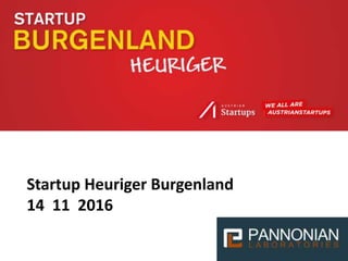 Startup Heuriger Burgenland
14 11 2016
 