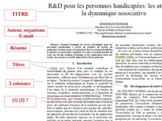 TITRE

Auteur, organisme
     E-mail

 Résumé


  Titres


2 colonnes


  [1] [2] ?
 