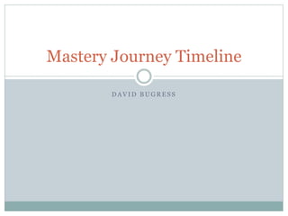 D A V I D B U G R E S S
Mastery Journey Timeline
 