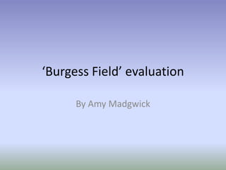 ‘Burgess Field’ evaluation By Amy Madgwick 