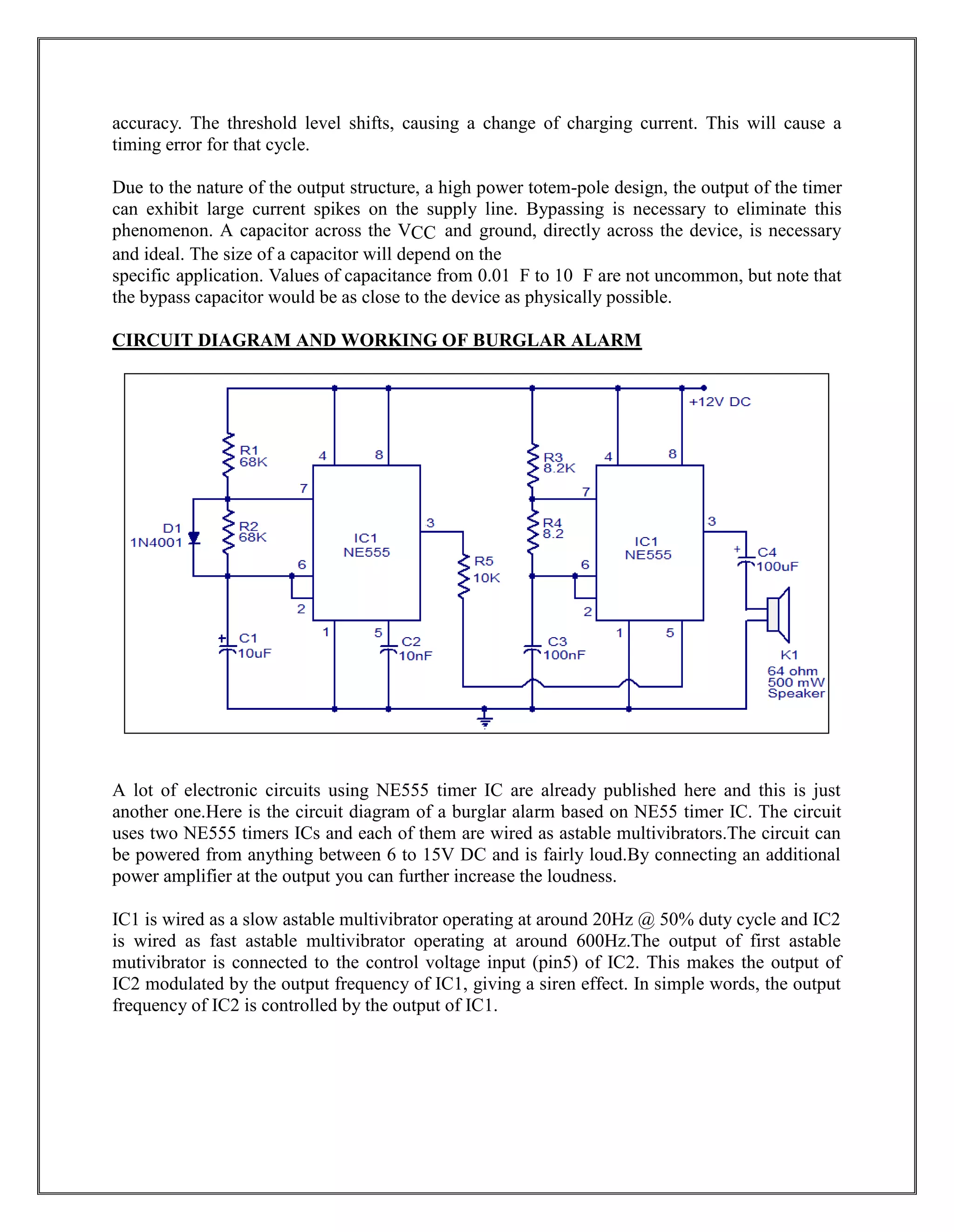 Burglar alarm project PDF