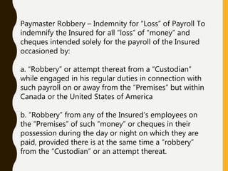 Burglary insurance | PPTX