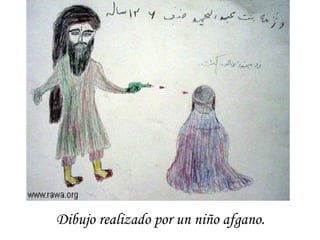 Dibujo realizado por un niño afgano. 