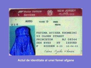 Actul de identitate al unei femei afgane
 