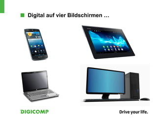 ■■ Digital auf vier Bildschirmen …
 