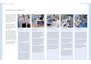 49

Bürkert | Solenoid Valves

System Solutions

50

Added Value Systems
Bürkert has a unique perspective

01

02

03

04

05

Connect

Conceive 
Innovate

Plan   Specify

Do  Check

Complete

As a globally flexible, lean, focused and

Your project team starts working for you:

In Phase 3 the project is planned in detail.

Good communication, coordination and

Our work does not end with the perfect

questions and provide the right

innovative company we are the partner

from your reliable sales consultant,

A specification sheet and refined solu-

documentation at all project phases

delivery of components and systems. We

hardware. Transparent operations,

of choice for fluid control systems in

qualified industry specialists to dedicated

tion concept are developed. This defines

make sure that we are on the right track,

offer a comprehensive program to our

up to date situation, review proce-

more than 35 countries. Whether you

system engineers – Bürkert puts the

exactly what you expect from the system

developing the right solution, to allow

global clients interlinking services ranging

dure, engineering change notices,

are in Stuttgart, Singapore, Chicago or

necessary experts together.

and what it must provide to ensure that

us to quickly move on to prototyping.

from maintenance and service contracts,

portals through SAP and secure

Sydney, everywhere in the world, we

intranet are normal in our projects.

are close to you and therefore know at

in the process control and instrumentation industry as we are the
only single brand which combines
a complete range of valves, instruments, pneumatic actuation,
networking and controllers from
a single source.
With our dedicated world-class
engineers and our superlative
manufacturing facilities we can
deliver systems which meet your
exact requirements.
Your reliable Bürkert sales consultant and our system engineers
work in concert to ask the right

Thanks to the latest technology, we are

operator training and integrated logistics.

At the end of this phase you are present-

able to build a prototype made of metal

Our customer service is available around

ence and clarifying all the requirements

ed with a detailed product definition, a

or plastic or a functional model to test

the clock, offering support through inter-

in close cooperation with you to come

production specification and precise

flow for example within 24 hours.

net, telephone or our qualified, experi-

Following our principle of “one face to the

up with a feasible draft of your solution

commercial conditions and agreements.

customer”, you have a competent, re-

within the shortest timeframe.

and problems.

ence, insist on Bürkert people to
be part of your next project.

all components meet your requirements.

work together, combining their experi-

first-hand about your specific tasks
For a world class system experi-

For the entire duration of the project they

liable consultant by your side at all times,
who listens to your needs and presents
a solution in your daily application language … crossing conventional boundaries and creating synergies between
industries in pursuit of your ideal solution.
Systemhaus crews in Charlotte (USA),
Suzhou (China), Dresden, Ingelfingen
and Dortmund are continuously in innovation mode. They creatively engineer cost
effective solutions to meet difficult
process challenges for our customers.

We provide you with samples; we per-

enced people at your site.

Structured project management based

form tests and, of course, obtain all the

We aim to provide only the utmost in

CAD-created animations or simulations,

on open communication, effective co-

necessary local and global approvals

customer experience. Something you will

combined with extended manufacturing,

ordination and thorough documentation

to make sure the system can go to pro-

tell your friends about.

materials, tool design, construction and

ensures fast and reliable results.

duction.

assembly knowledge enable us to provide a rough but firm production concept
for your system at an early stage.

From here we work in concert with one
of our production facilities in Ingelfingen, Gerabronn, Criesbach, Öhringen or
Triembach according to their individual
core manufacturing competencies.

 