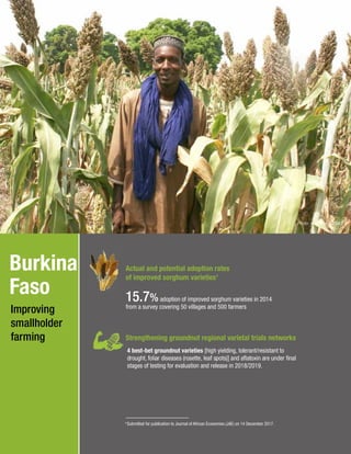 Burkina faso  improving smallholder farming - ICRISAT West and Central Africa (WCA) Annual Report - 2017
