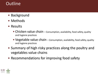 Value chain assessment of animal source foods and vegetables in Ouagadougou, Burkina Faso: Food safety, quality and hygiene perceptions and practices