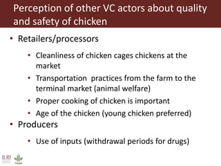 Value chain assessment of animal source foods and vegetables in Ouagadougou, Burkina Faso: Food safety, quality and hygiene perceptions and practices