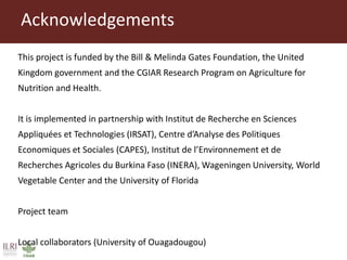 Value chain assessment of animal source foods and vegetables in Ouagadougou, Burkina Faso: Food safety, quality and hygiene perceptions and practices