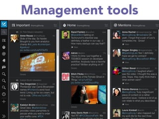 Management tools
 