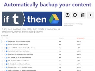 Automatically backup your content
 