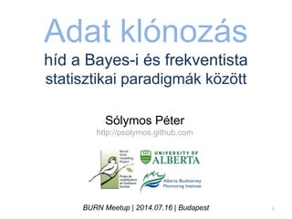 Adat klónozás
híd a Bayes-i és frekventista
statisztikai paradigmák között
Sólymos Péter
http://psolymos.github.com
BURN M...
