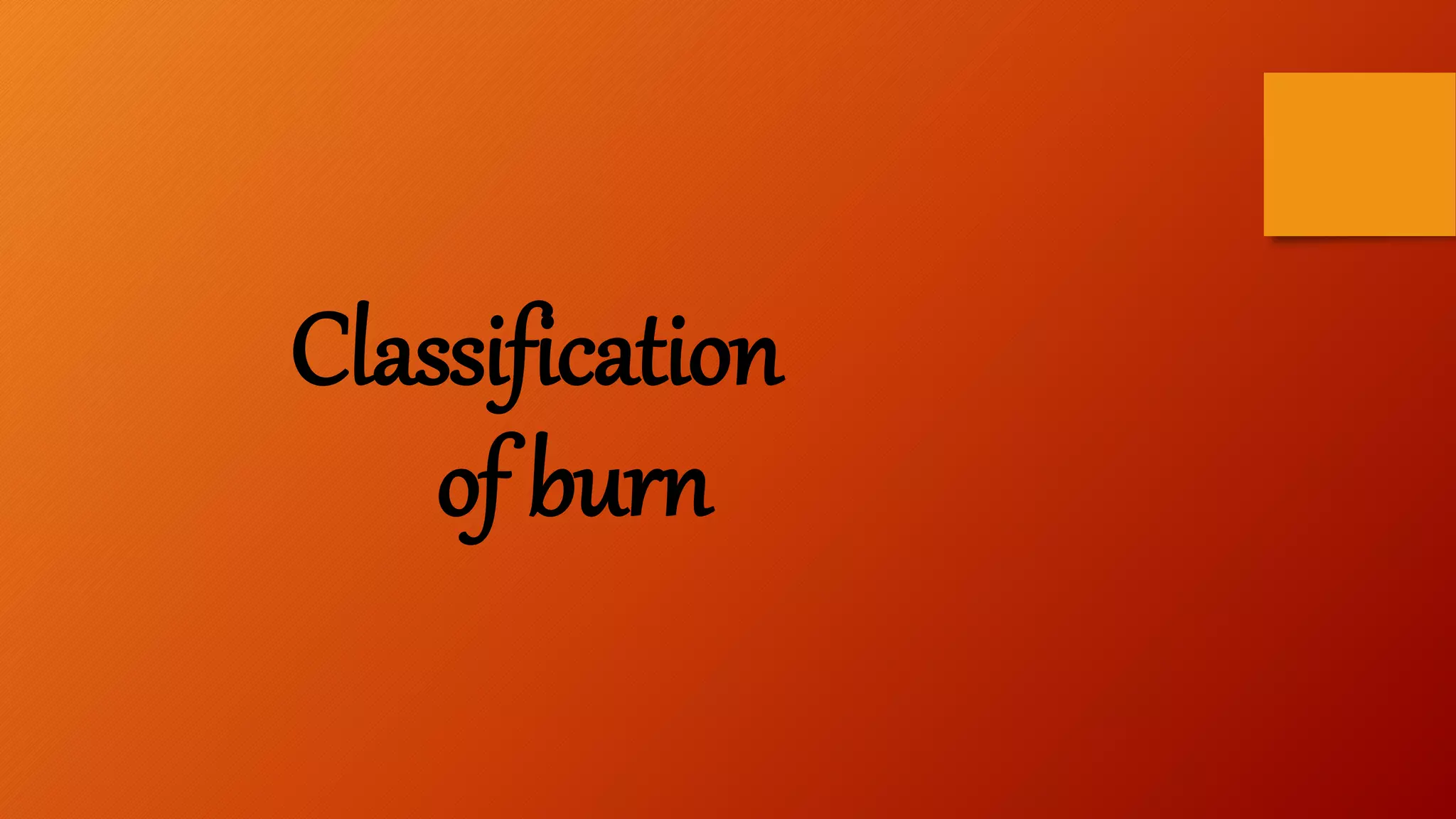 Classification
of burn
 