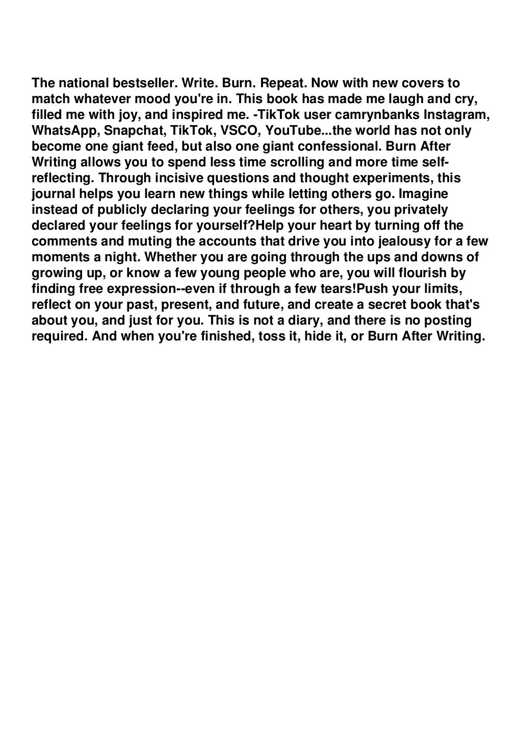 PDF BOOK DOWNLOAD Burn After Writing (Pink)