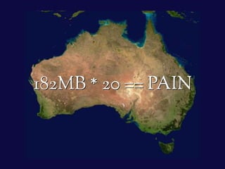 182MB * 20 == PAIN
 