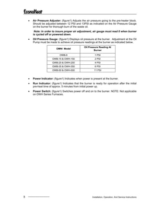 EconoHeat Manual for Vegetable Oil Heater | PDF