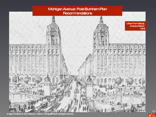 Michigan Avenue: Post-Burnham Plan Recommendations Urban Form Study, Andrew Rebori, 1918 Image Courtesy of John Stamper, Author, Chicago’s North Michigan Avenue 10 