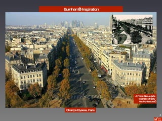 Burnham’s Inspiration Champs Elysees, Paris 4 A Prime Beaux-Arts  Example of “City As Architecture” 
