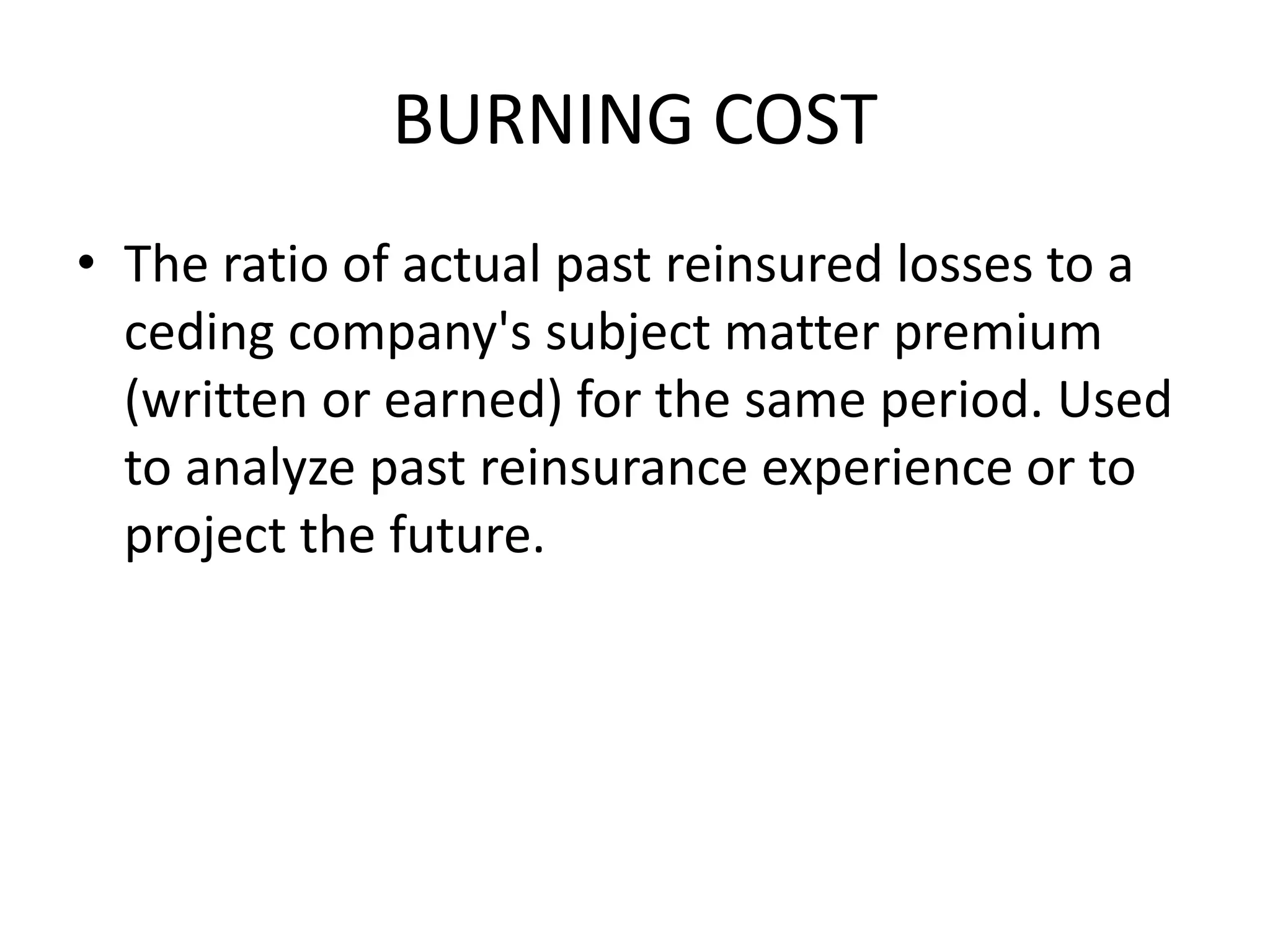 Burning cost | PPTX