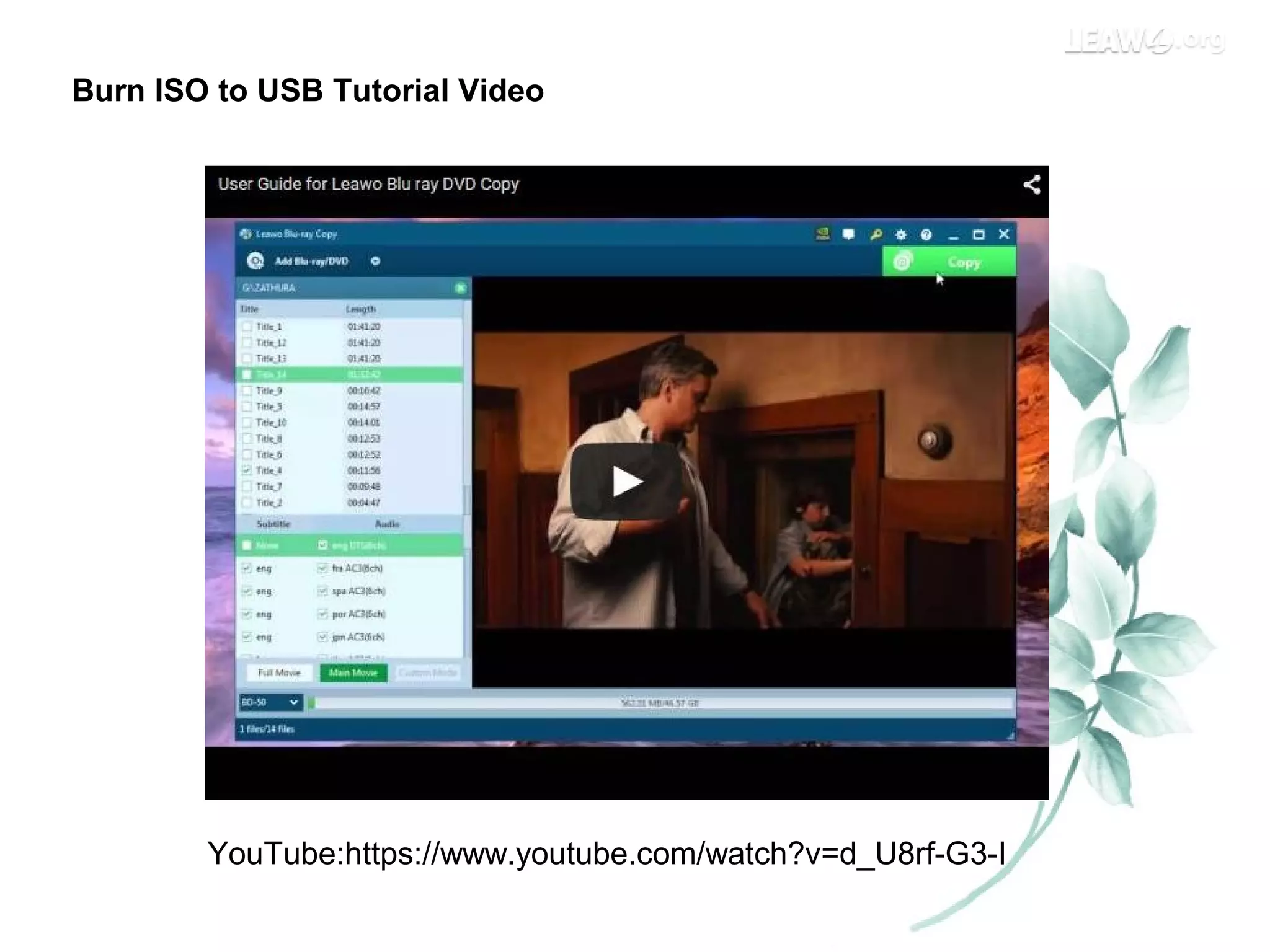 YouTube:https://www.youtube.com/watch?v=d_U8rf-G3-I
Burn ISO to USB Tutorial Video
 