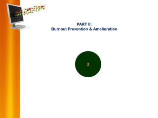 PART II:
Burnout Prevention & Amelioration




                 2
 