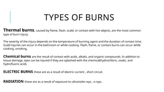 care for patients with burns and first aid | PPTX