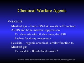 Vesicant Examples Burns- chemical and pediatric by Dr. Sunil Keswani, National Burns ...
