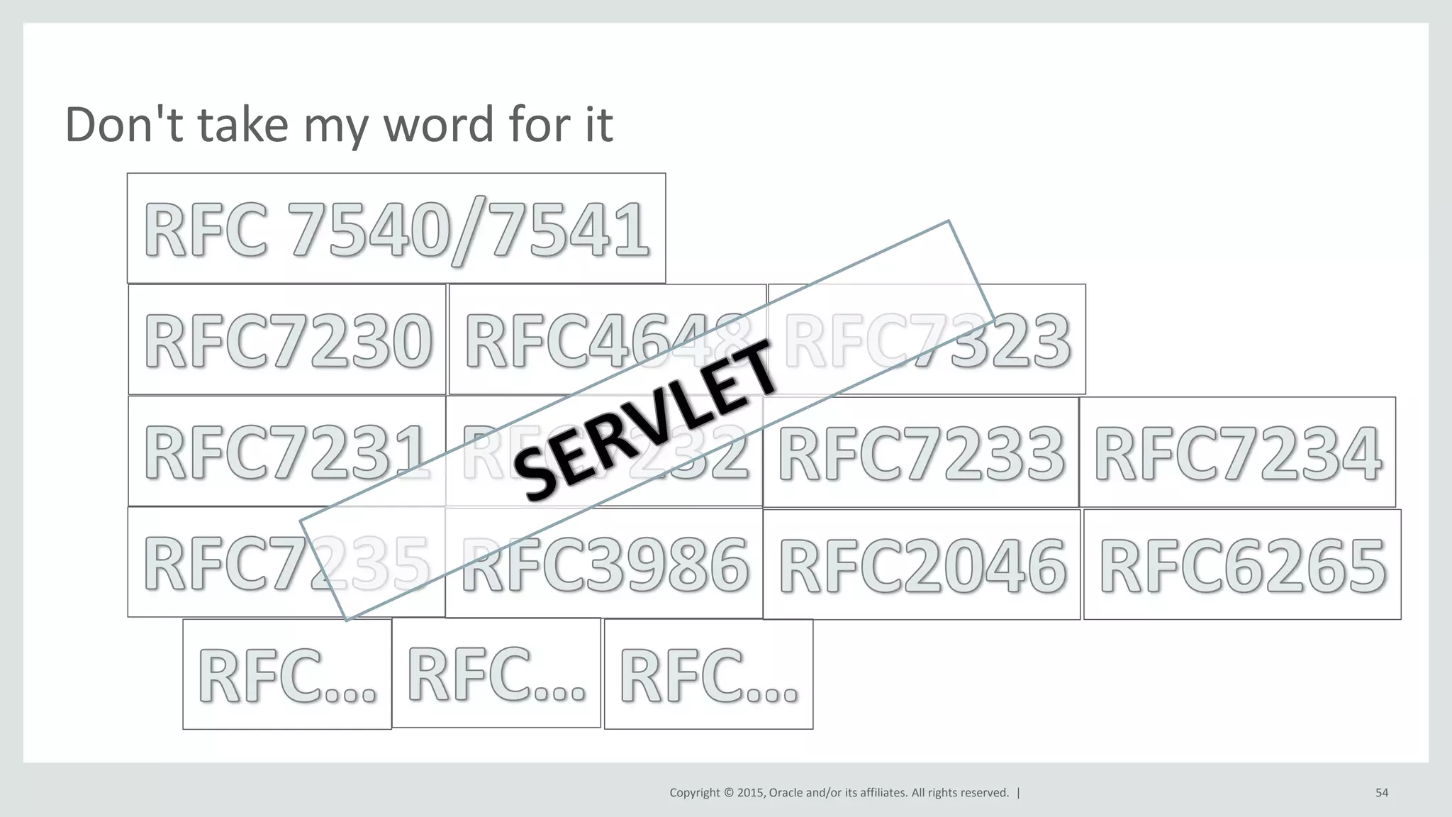 Copyright © 2015, Oracle and/or its affiliates. All rights reserved. |
Don't take my word for it
54
 