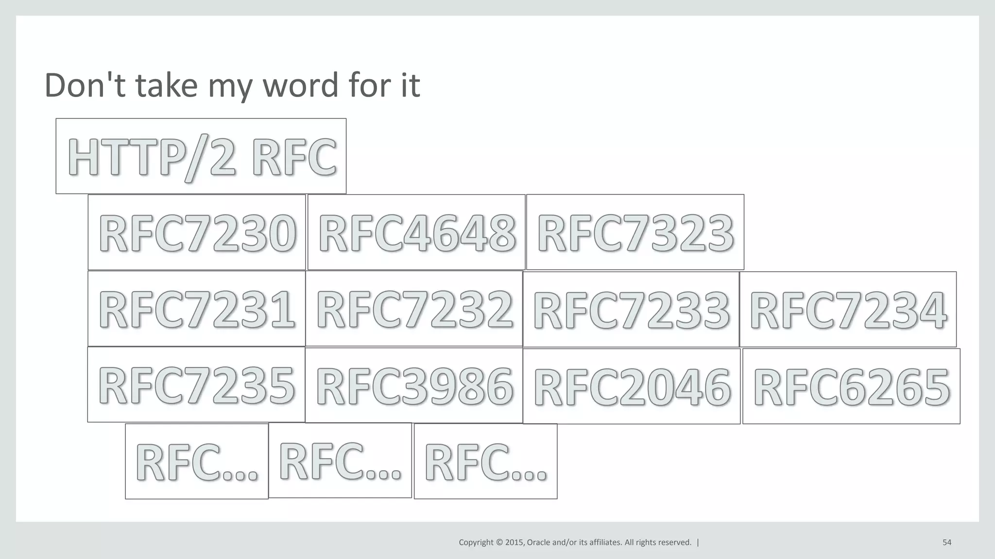 Copyright © 2015, Oracle and/or its affiliates. All rights reserved. |
Don't take my word for it
54
 