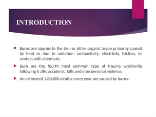 burn and its management medical surgical nursing ppt | PPTX
