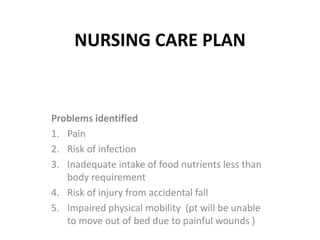 BURNS NURSING CARE PLAN presentation for medical professionals | PPT
