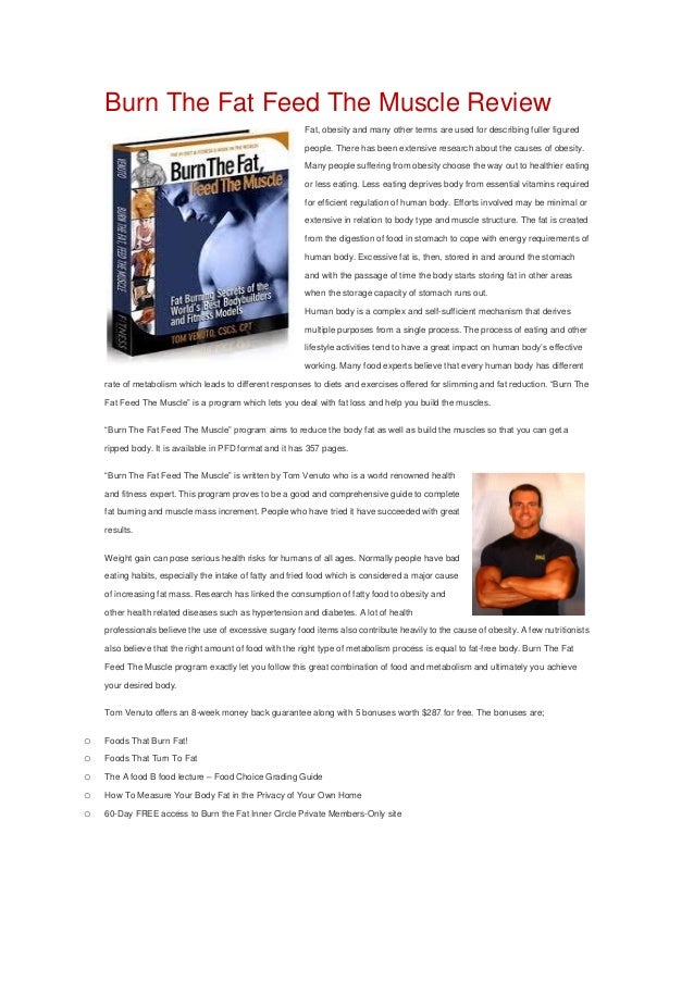 Burn the fat feed the muscle vs body for life