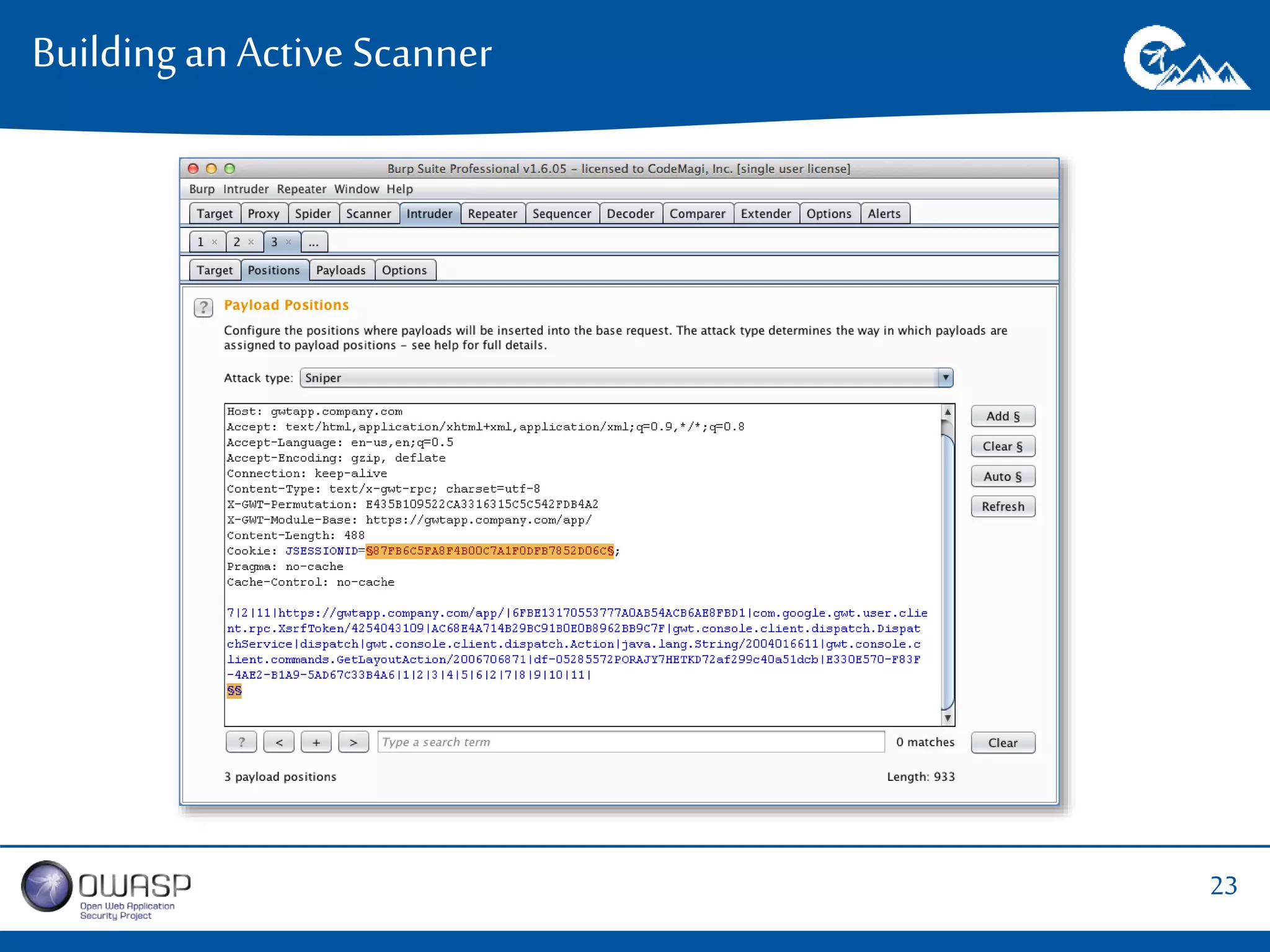 23 
Building an Active Scanner 
 