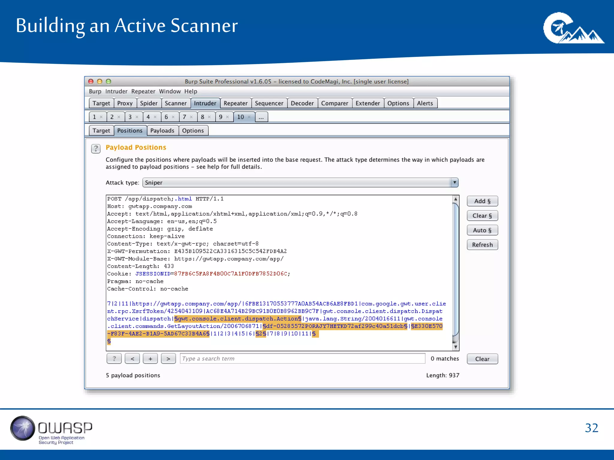 32 
Building an Active Scanner 
 