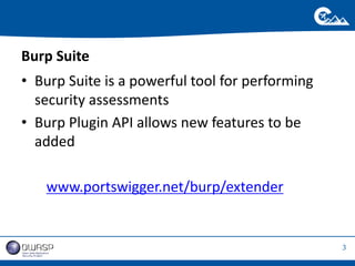 Cusomizing Burp Suite - Getting the Most out of Burp Extensions | PPTX