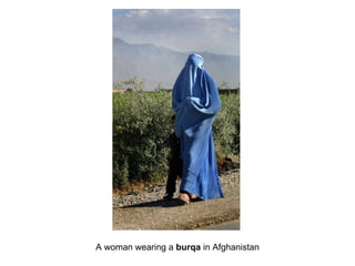 A woman wearing a burqa in Afghanistan
 