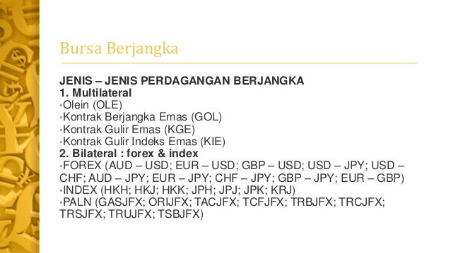 Bursa berjangka & mekanisme perdagangan