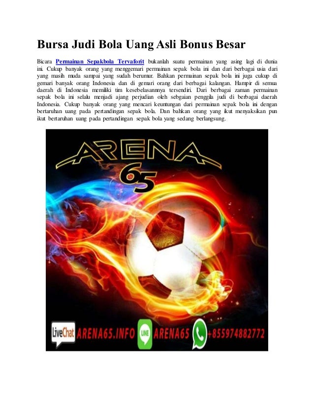 Bursa judi bola uang asli bonus besar