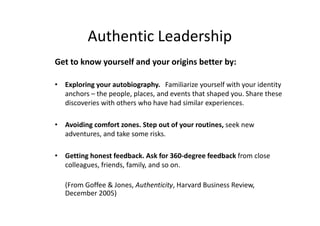 Authentic Leadership - Focusing on Strengths and Solutions