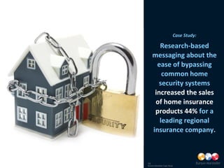 Case Study:

        Research-based
     messaging about the
       ease of bypassing
         common home
        security systems
      increased the sales
      of home insurance
      products 44% for a
        leading regional
     insurance company.



15
Burson-Marsteller Case Study
 