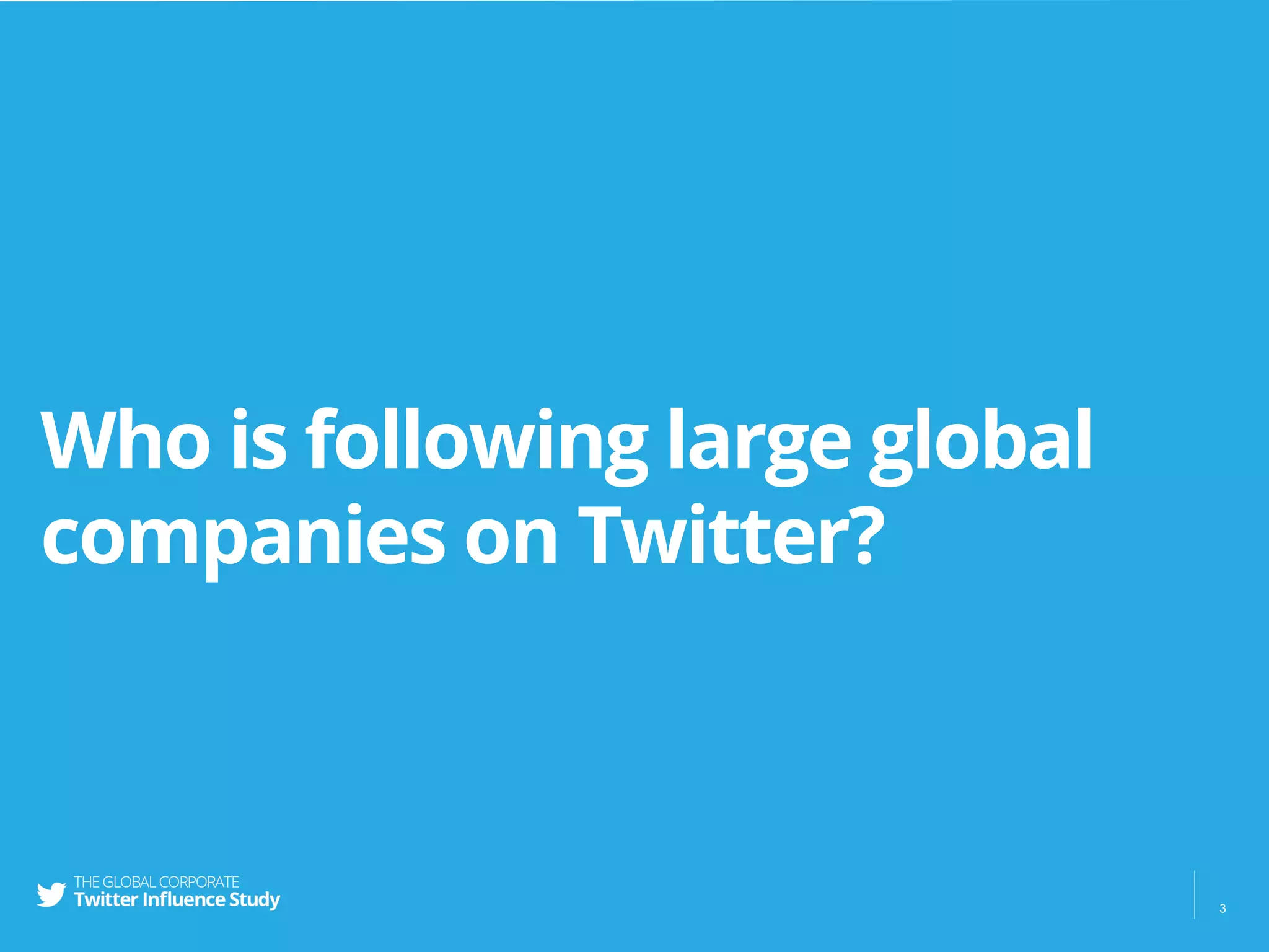 Who is following large global
companies on Twitter?
3
 