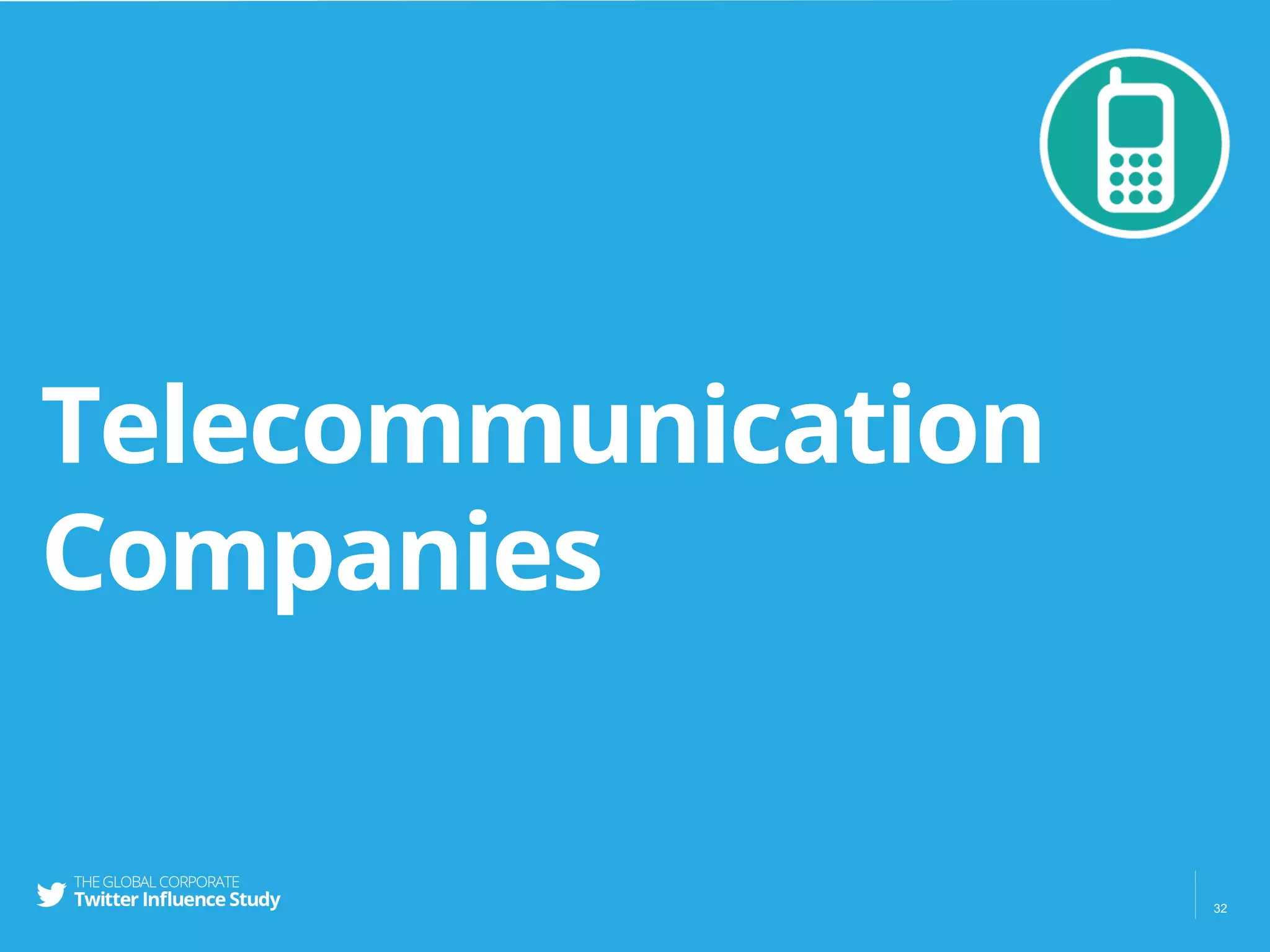 Telecommunication
Companies
32
 