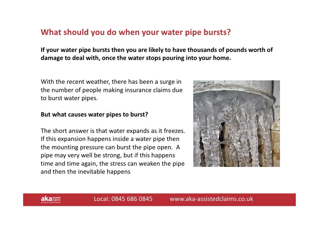 What should you do when your water pipe bursts?