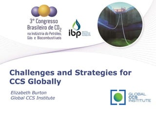 Challenges and Strategies for
CCS Globally
Elizabeth Burton
Global CCS Institute
 