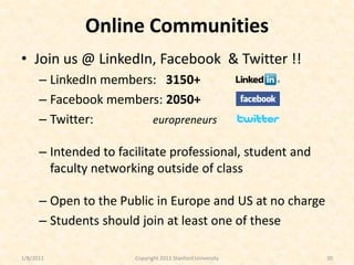 Online Communities
• Join us @ LinkedIn, Facebook & Twitter !!
      – LinkedIn members: 3150+
      – Facebook members: 2...