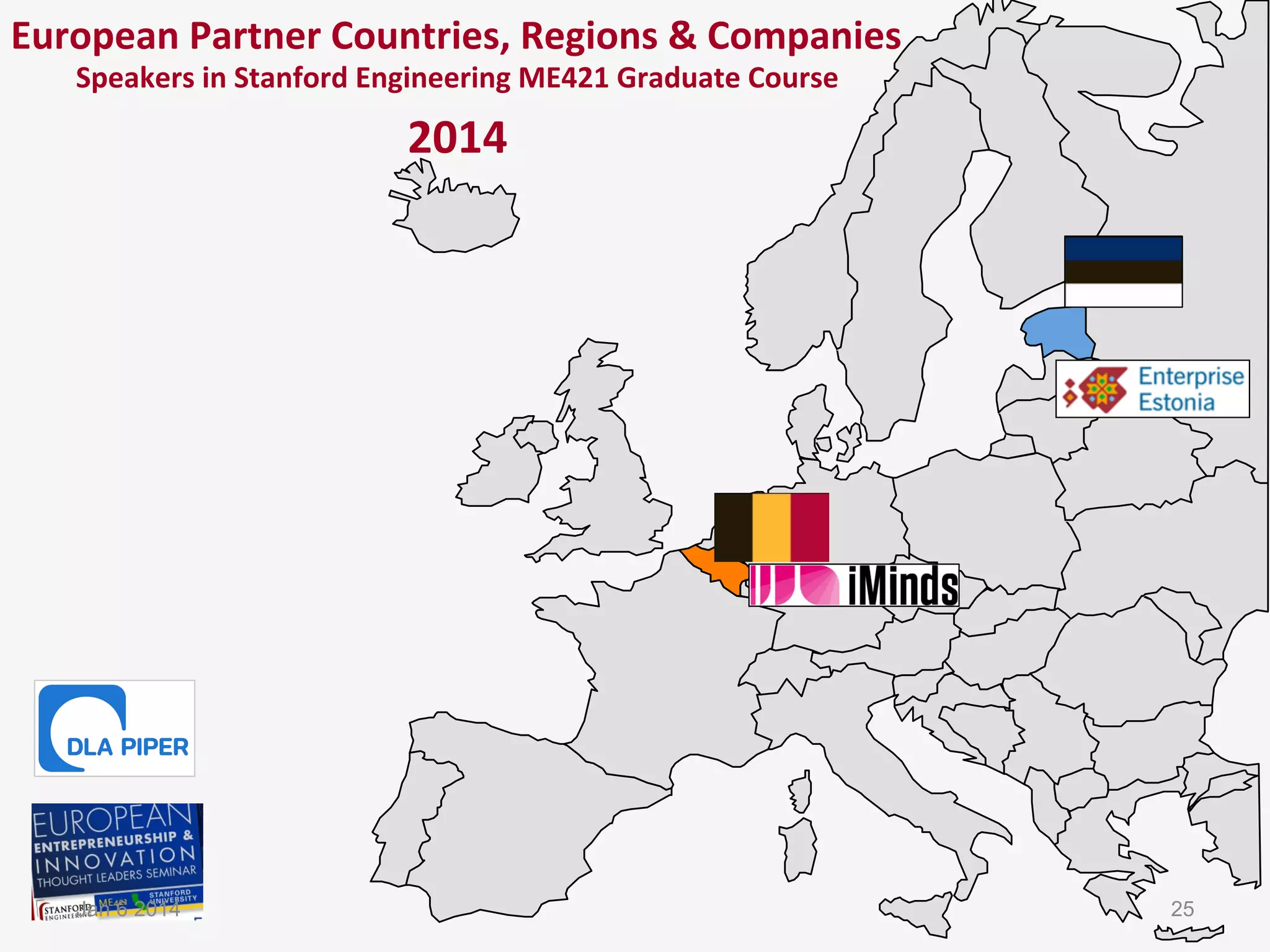 European	
  Partner	
  Countries,	
  Regions	
  &	
  Companies	
  
Speakers	
  in	
  Stanford	
  Engineering	
  ME421	
  Graduate	
  Course	
  
	
  

2014	
  

Jan 6 2014

25

 