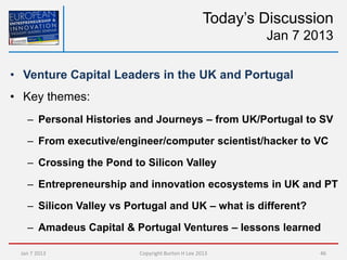 Today’s Discussion
                                                          Jan 7 2013

• Venture Capital Leaders in the ...