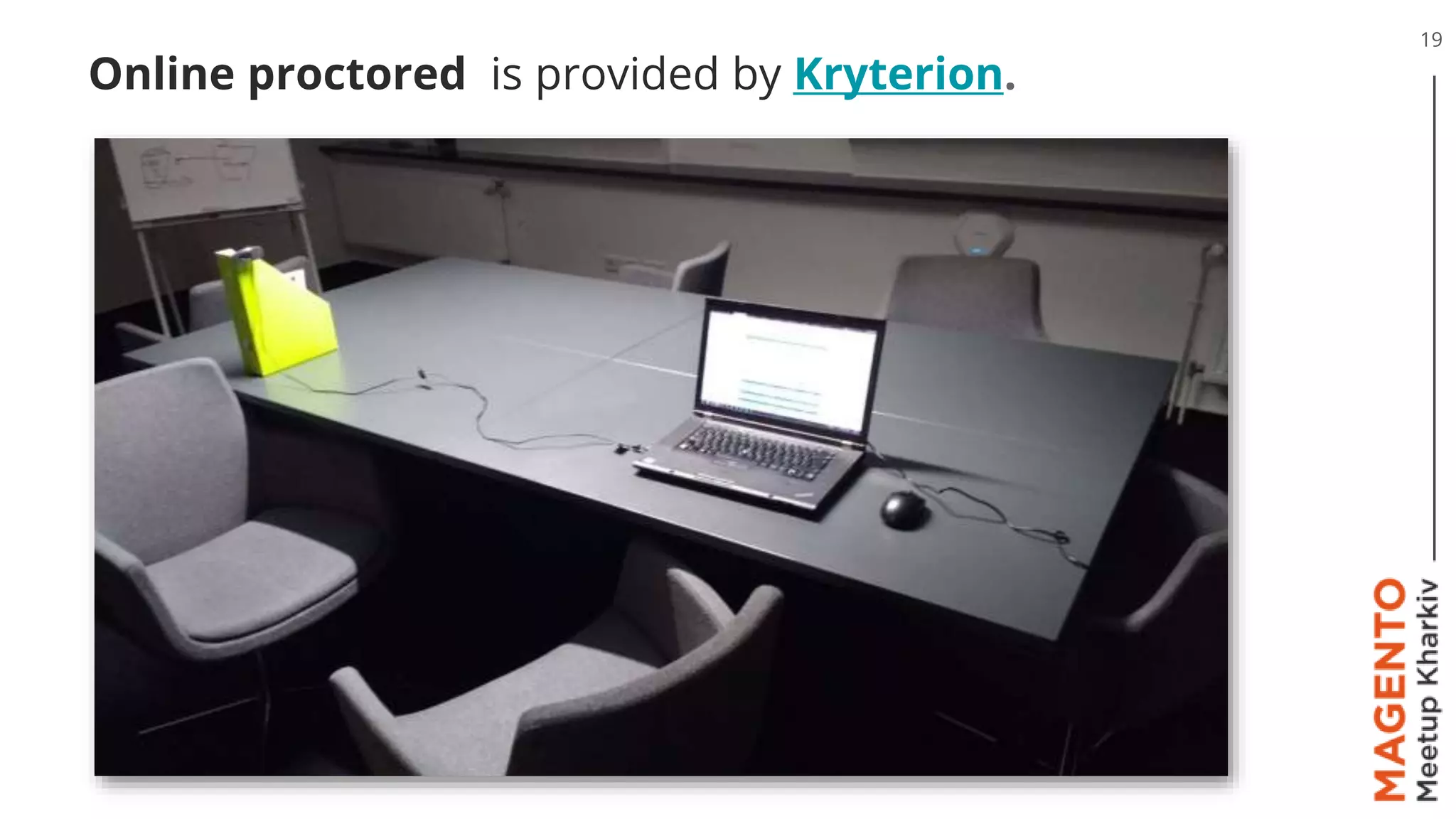 Online proctored is provided by Kryterion.
19
 